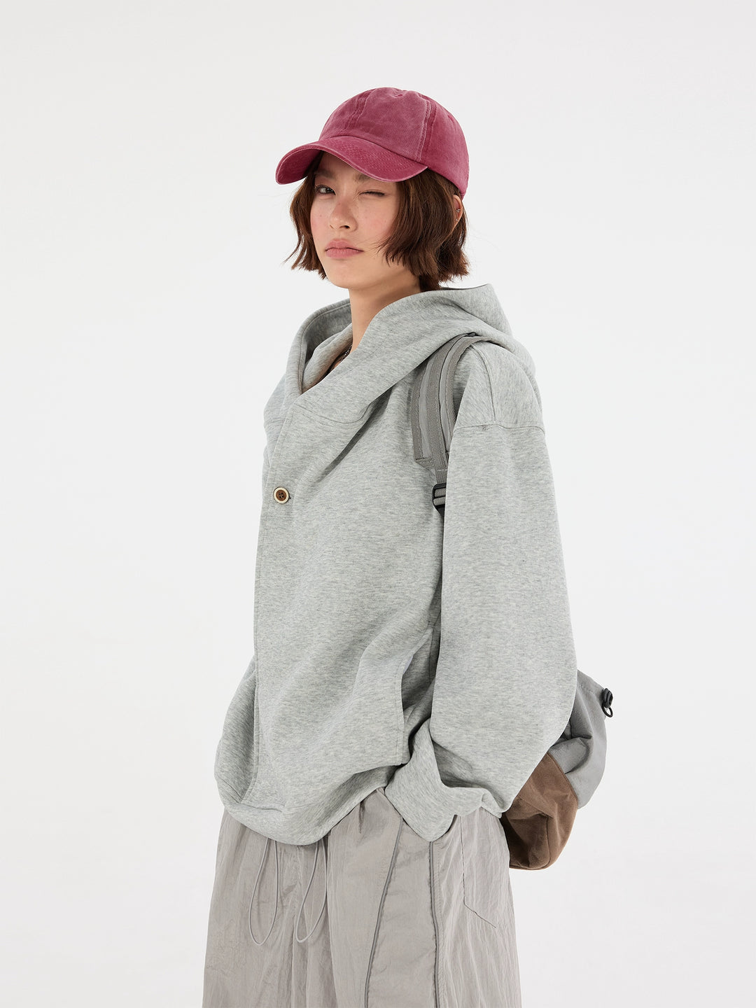 Retro buet cardigan hettegenser 