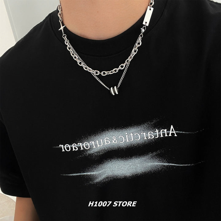 Κολιέ Hip-Hop με Διαμάντια και Στρώσεις 