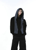 Plaid Shawl Hooded Sweatshirt