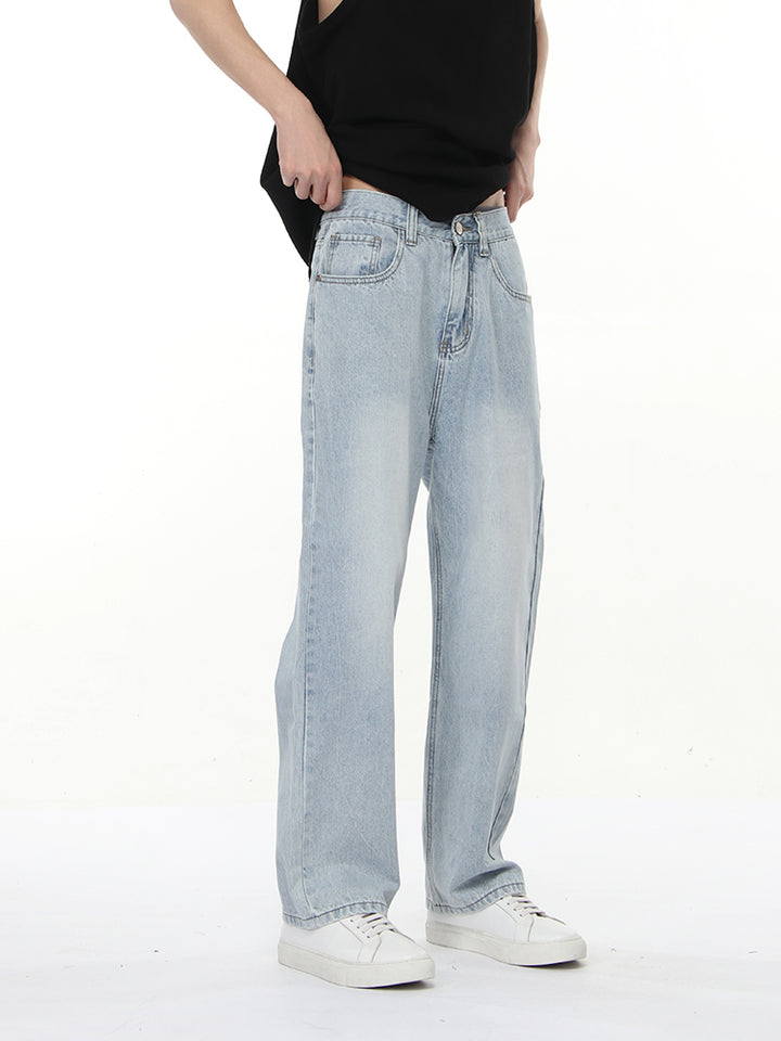 Jeans rectos sueltos de cintura media 