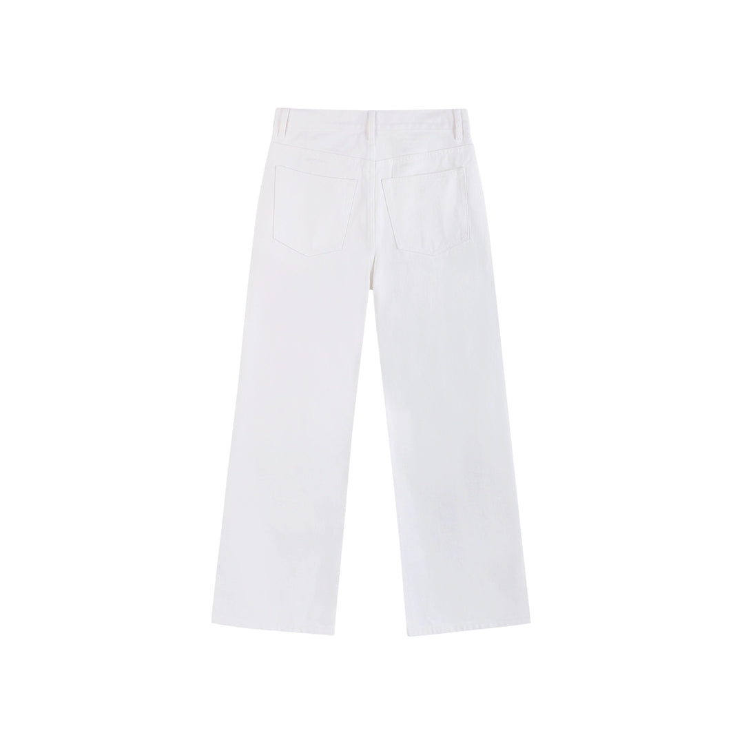 White Flared Wide-leg Jeans
