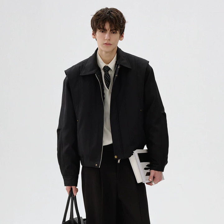 Hedvábná zimní bunda s volnými rameny 