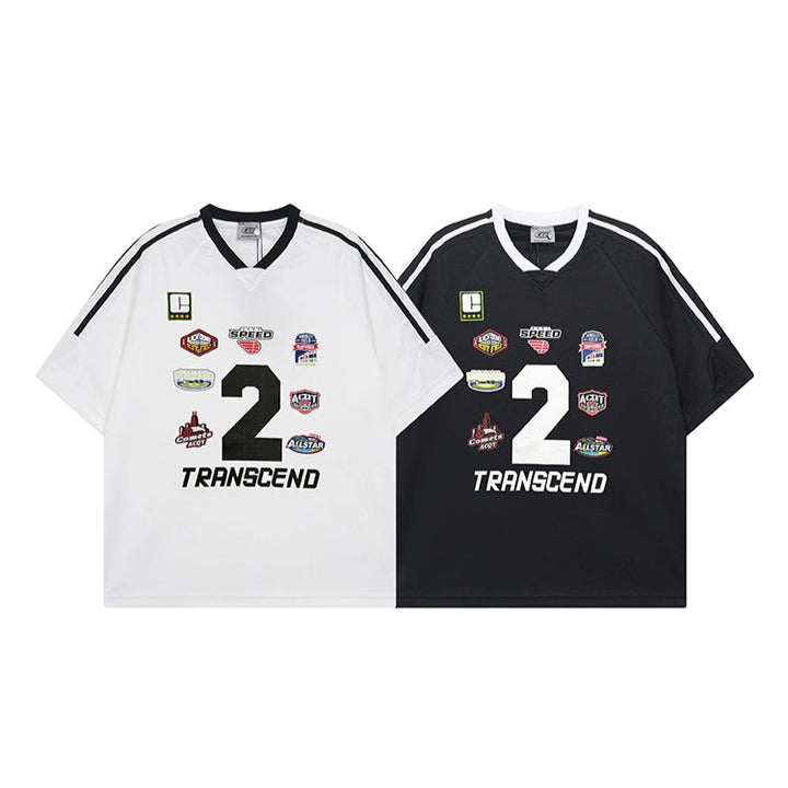 V-neck Sports Jersey Short Sleeve T-shirt