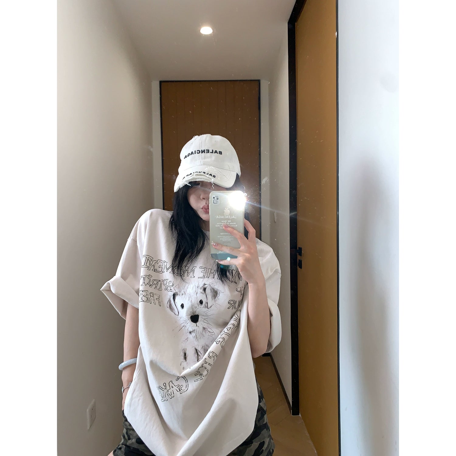 Cartoon Dog Print Relaxed Fit T-Shirt