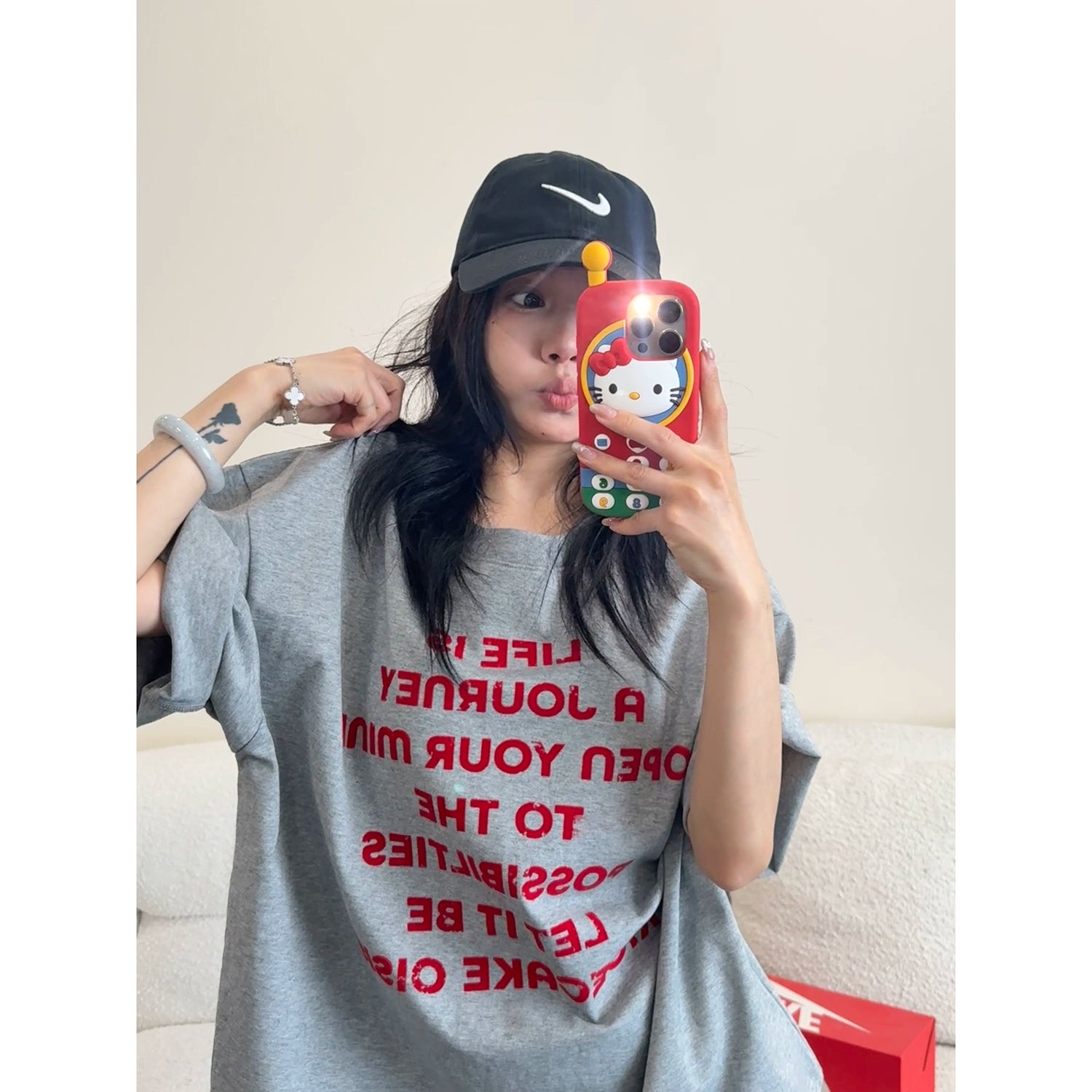 Letter Print Relaxed Fit T-shirt