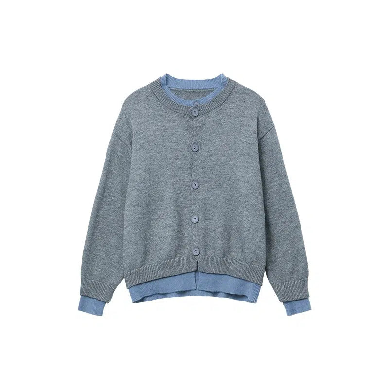 Button Front Crewneck Cardigan