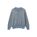 Button Front Crewneck Cardigan