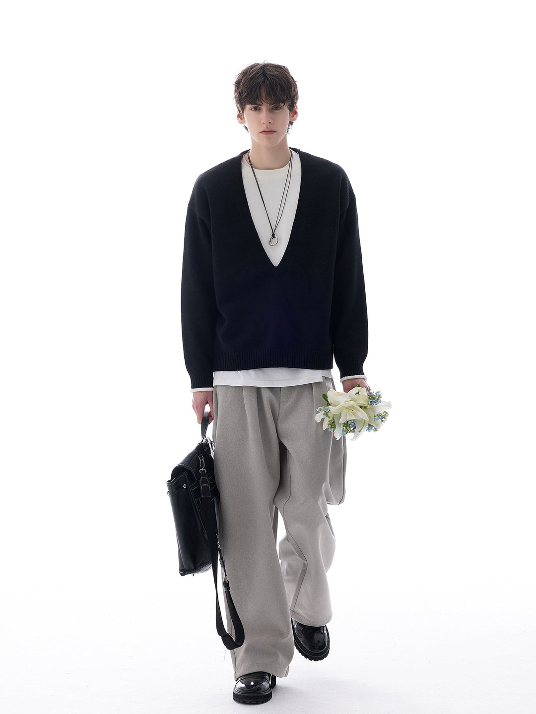 Loose-fitting Fake Two-piece Sweater