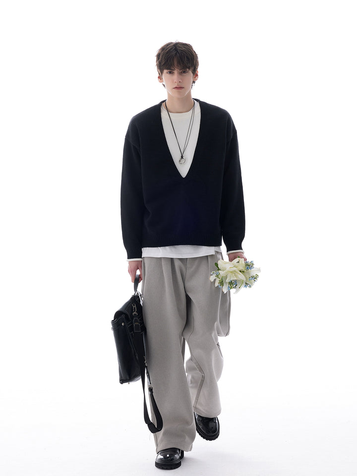 Loose-fitting Fake Two-piece Sweater