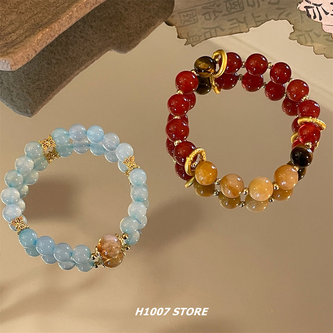 Handmade Agate Beaded Bracelet