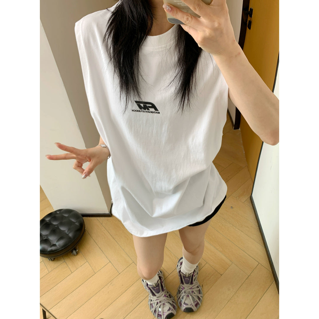 Lässiges bedrucktes ärmelloses Tanktop 