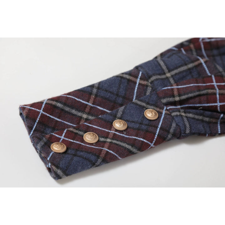 Kariertes Bat Sleeve Taillenkleid 
