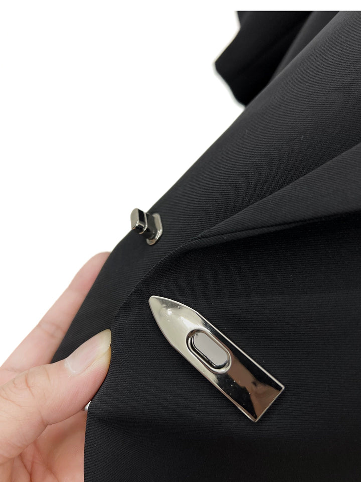 Veste de costume décontractée à bouton unique à manches courtes 