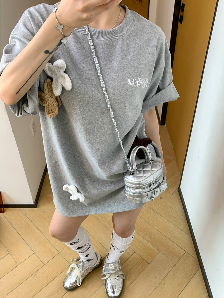 Flower Embroidery Short Sleeve T-shirt