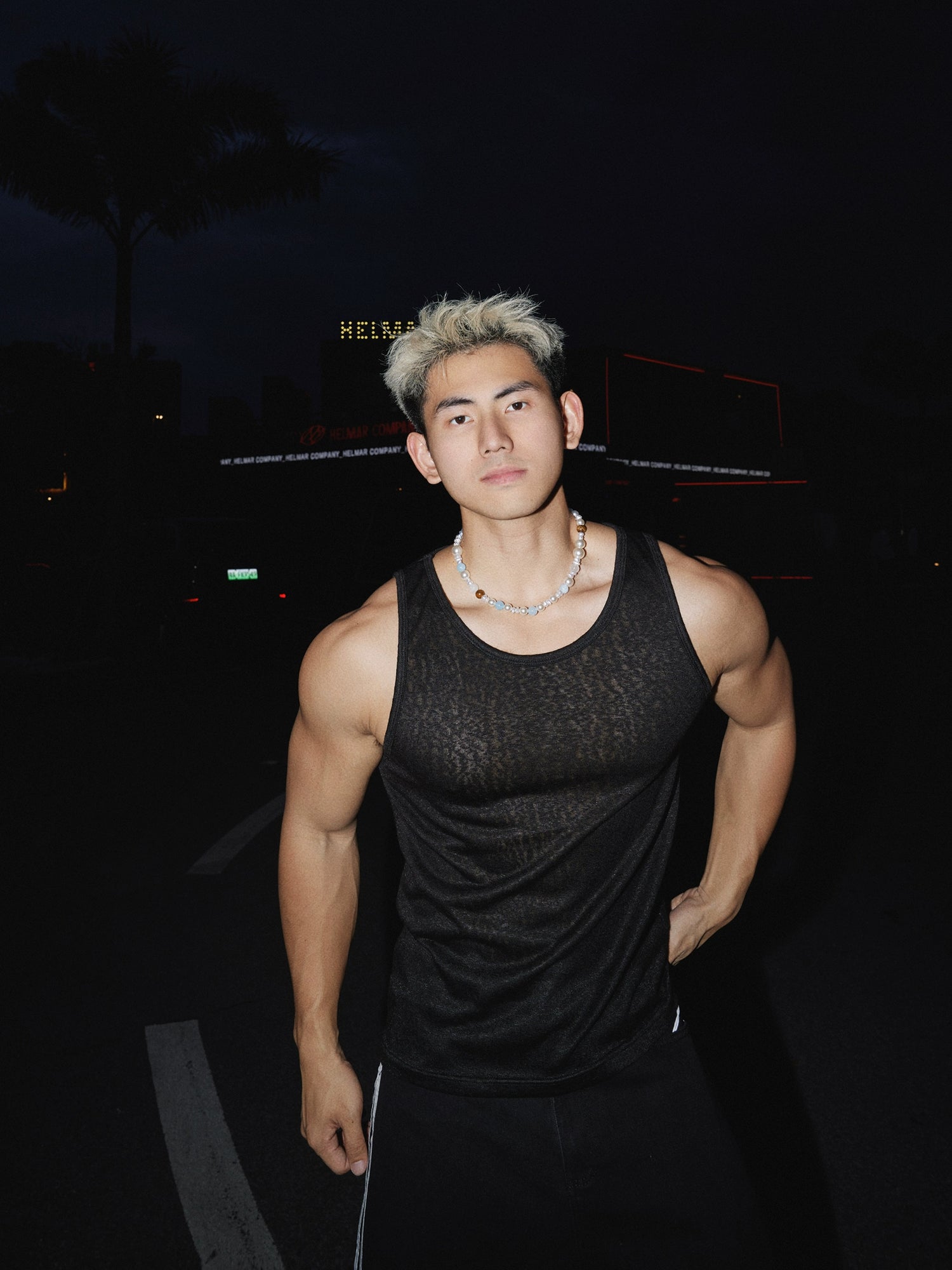 スリーブレス スリムフィット カジュアルスポーツベスト 