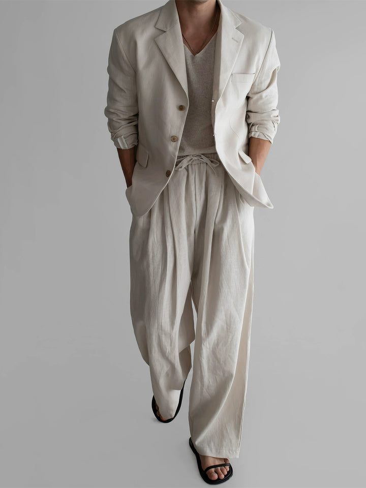 Linen Blazer and Pleated Pants