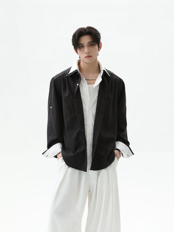 Camisa y pantalones de dos piezas de lino de algodón 
