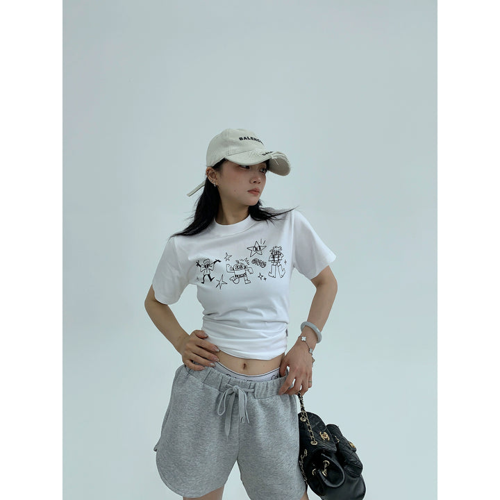 Cartoon Graphic Short Sleeve T-shirt