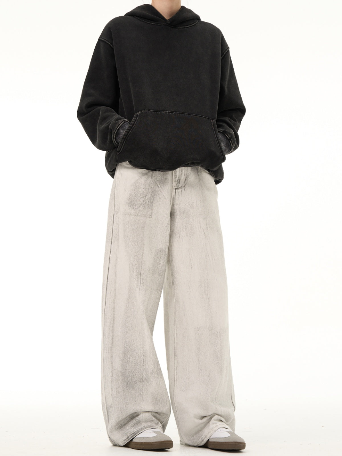 Retro Washed Wide Leg Jeans