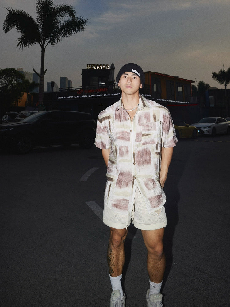 Abstract Graffiti Print Short Sleeve Shirt