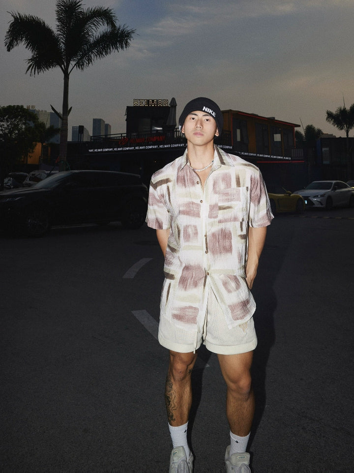 Abstract Graffiti Print Short Sleeve Shirt