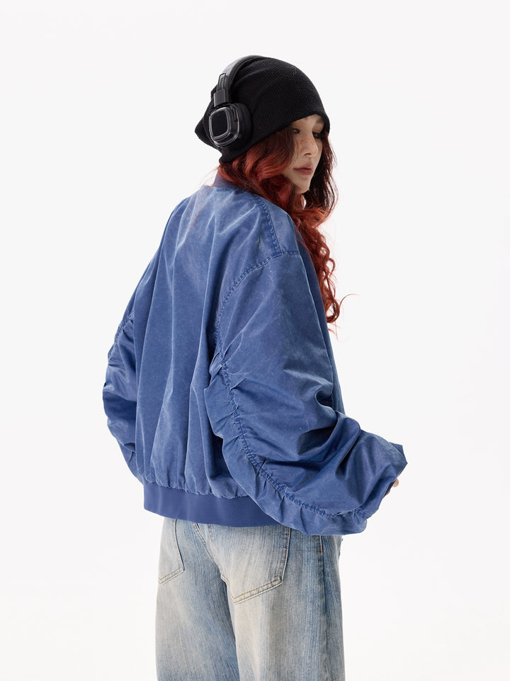 Pilot Badge Embroidered Bomber Jacket