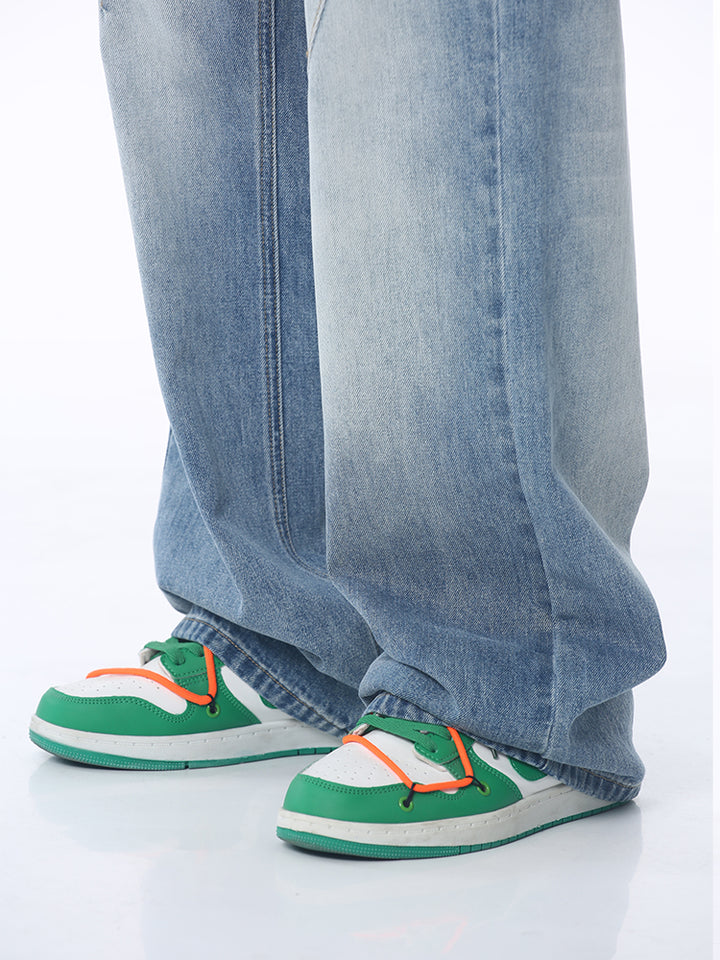 Patchwork Flared Loose Fit Jeans