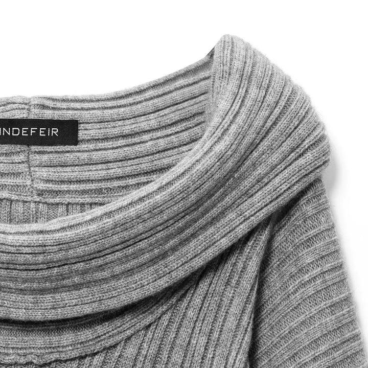 Off-Shoulder Ribbed Knit Sweater Pullover