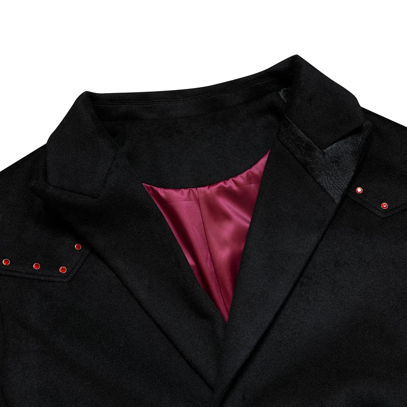 Diamond Accent Shoulder Padded Wool Coat