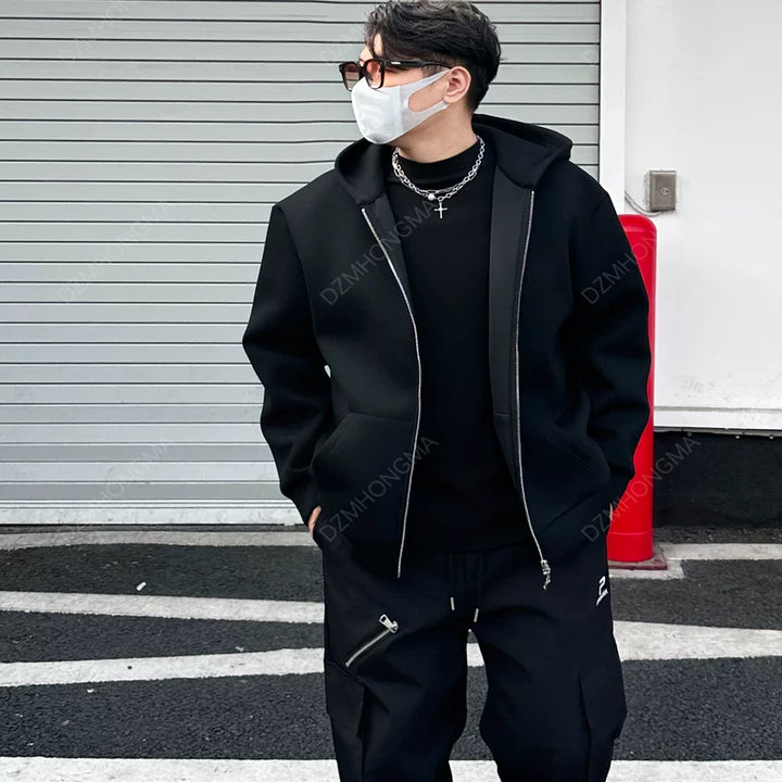 Heavyweight Hooded Zip Up Cardigan Sweatshirt