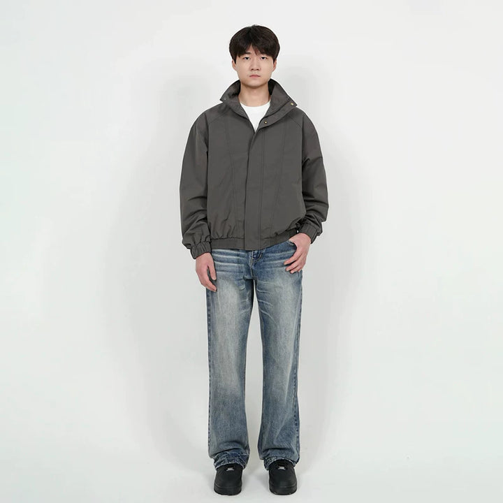 جاكيت بومبر مقاوم للماء بياقة واقفة 