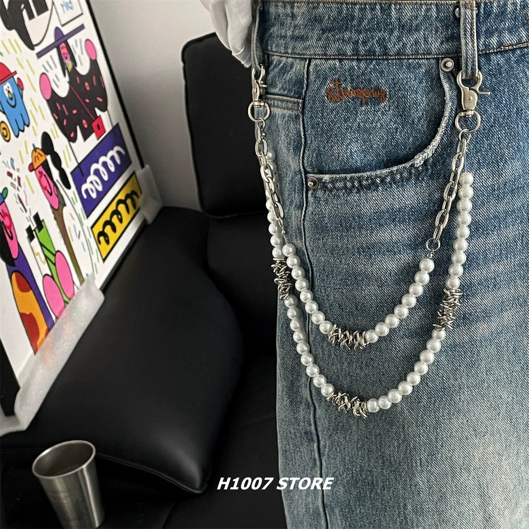 Double Layer Pearl Chain Pants Accessory