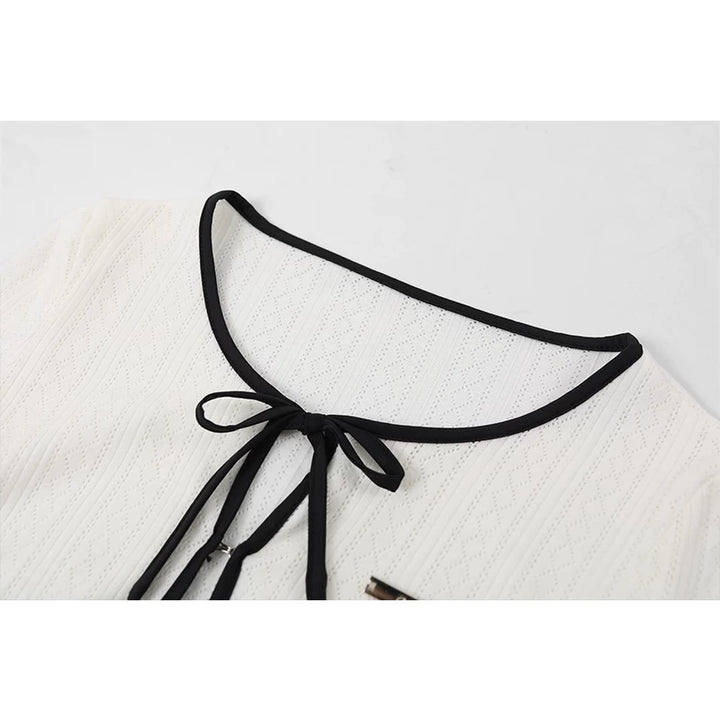 Textured Knit Bow Top and Skirt (sold separately)