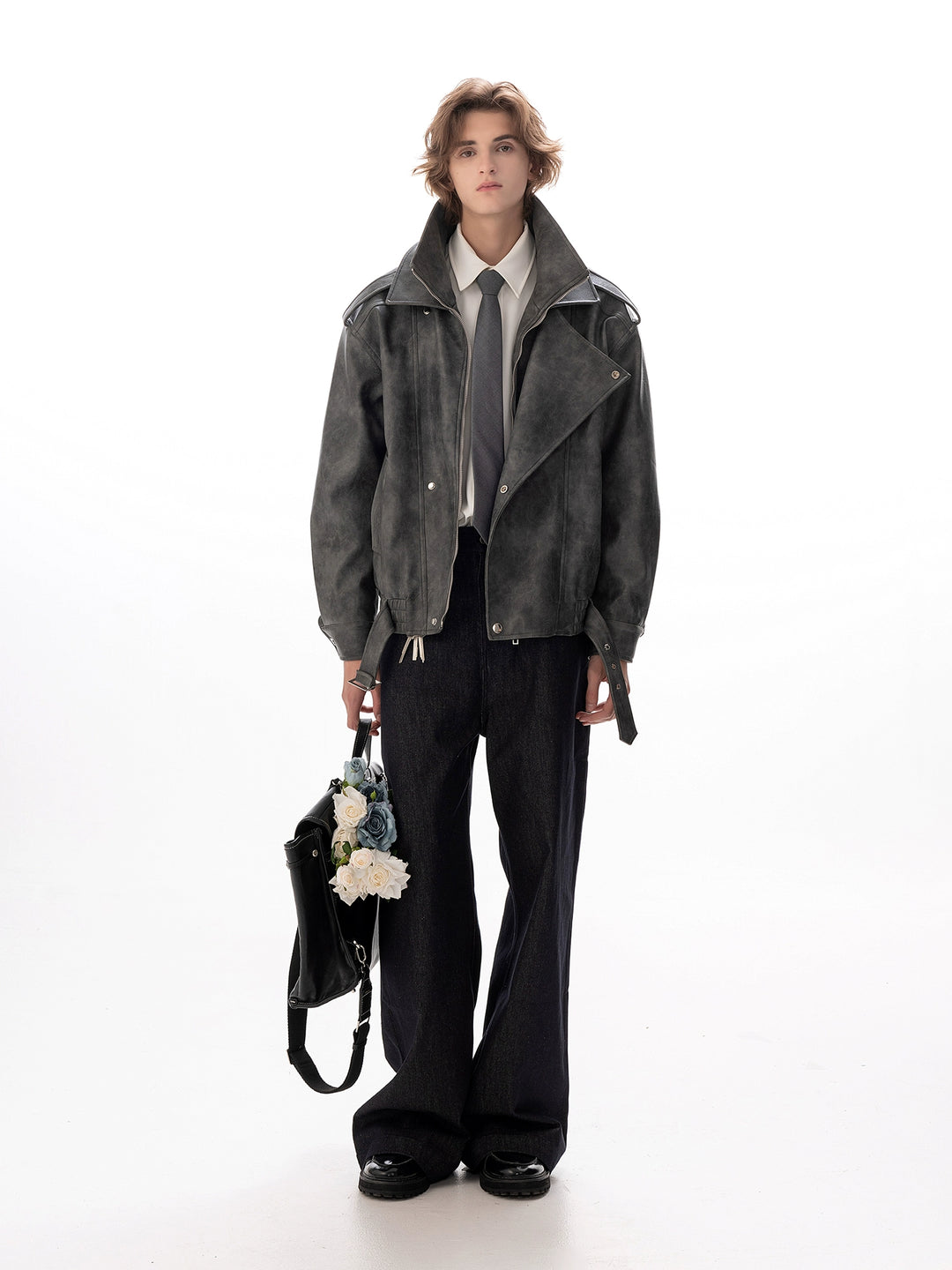 Leather Cleanfit Oversized Jacket