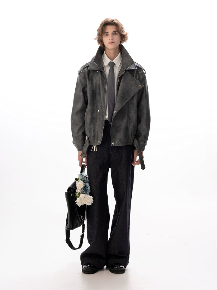 Leather Cleanfit Oversized Jacket