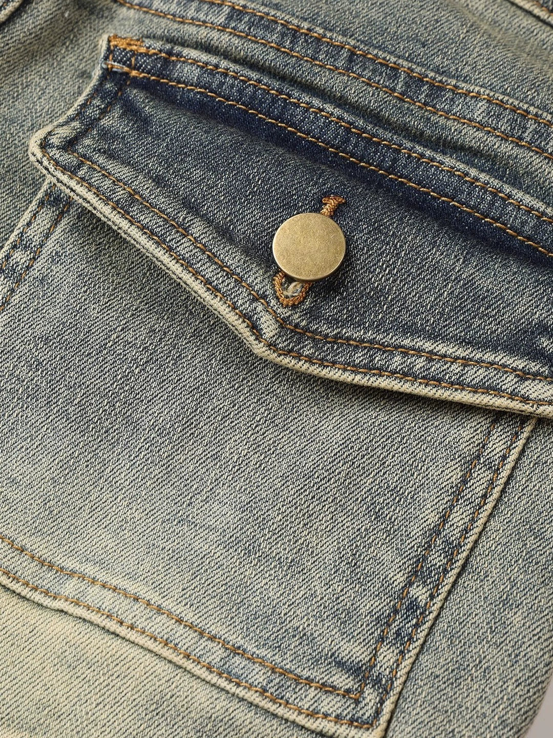 Pantaloni in denim ultra-corti lavati retro 