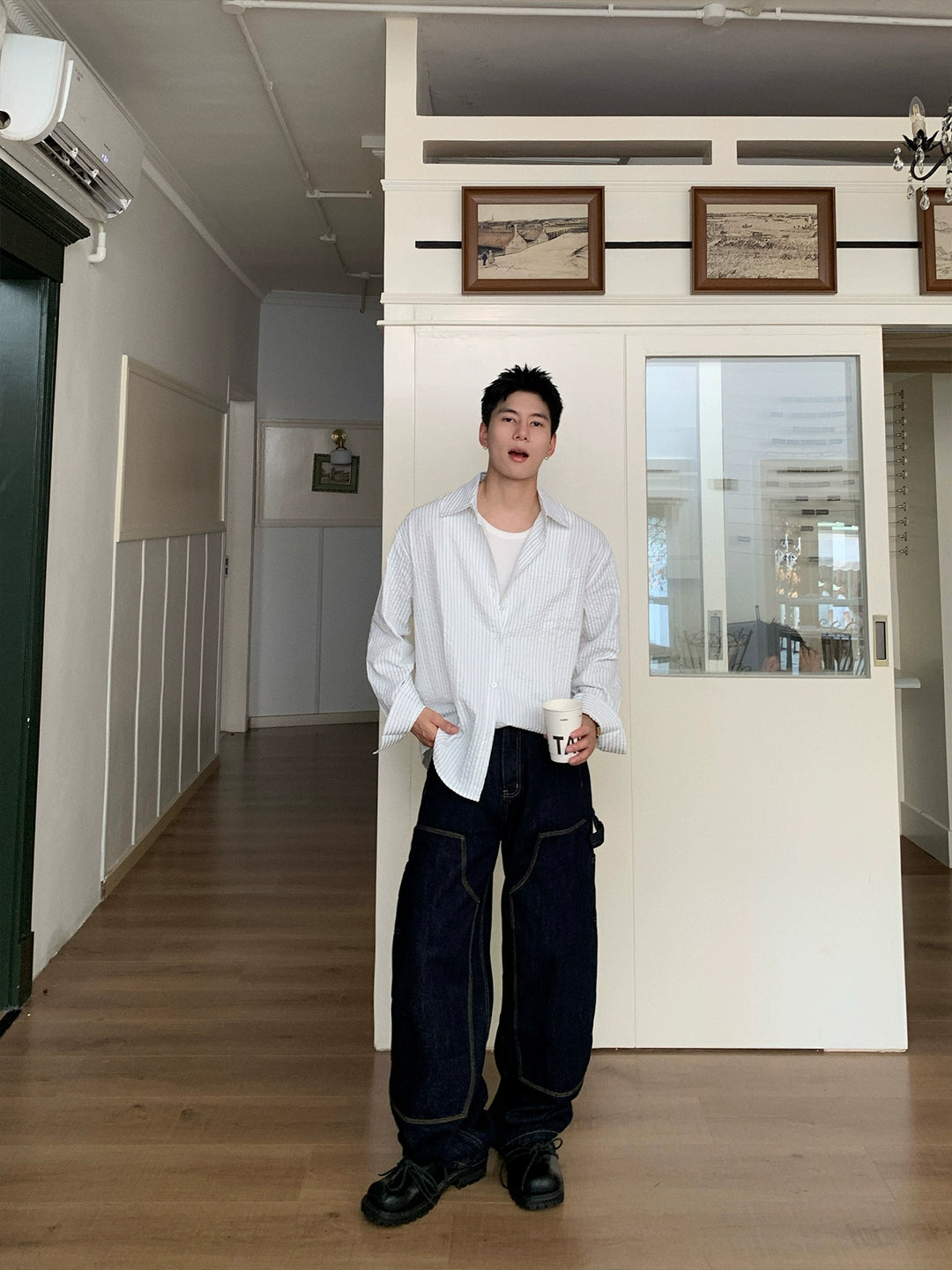 Textured Casual Button-Up Shirt