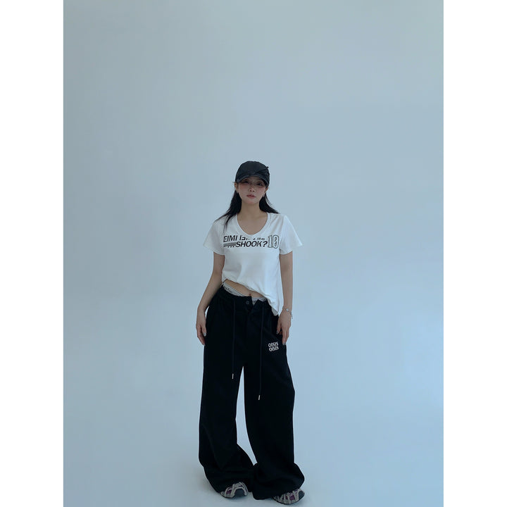 V-Neck Printed Short Sleeve T-Shirt