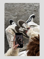 Inverted Curled Toe Leather Sneakers