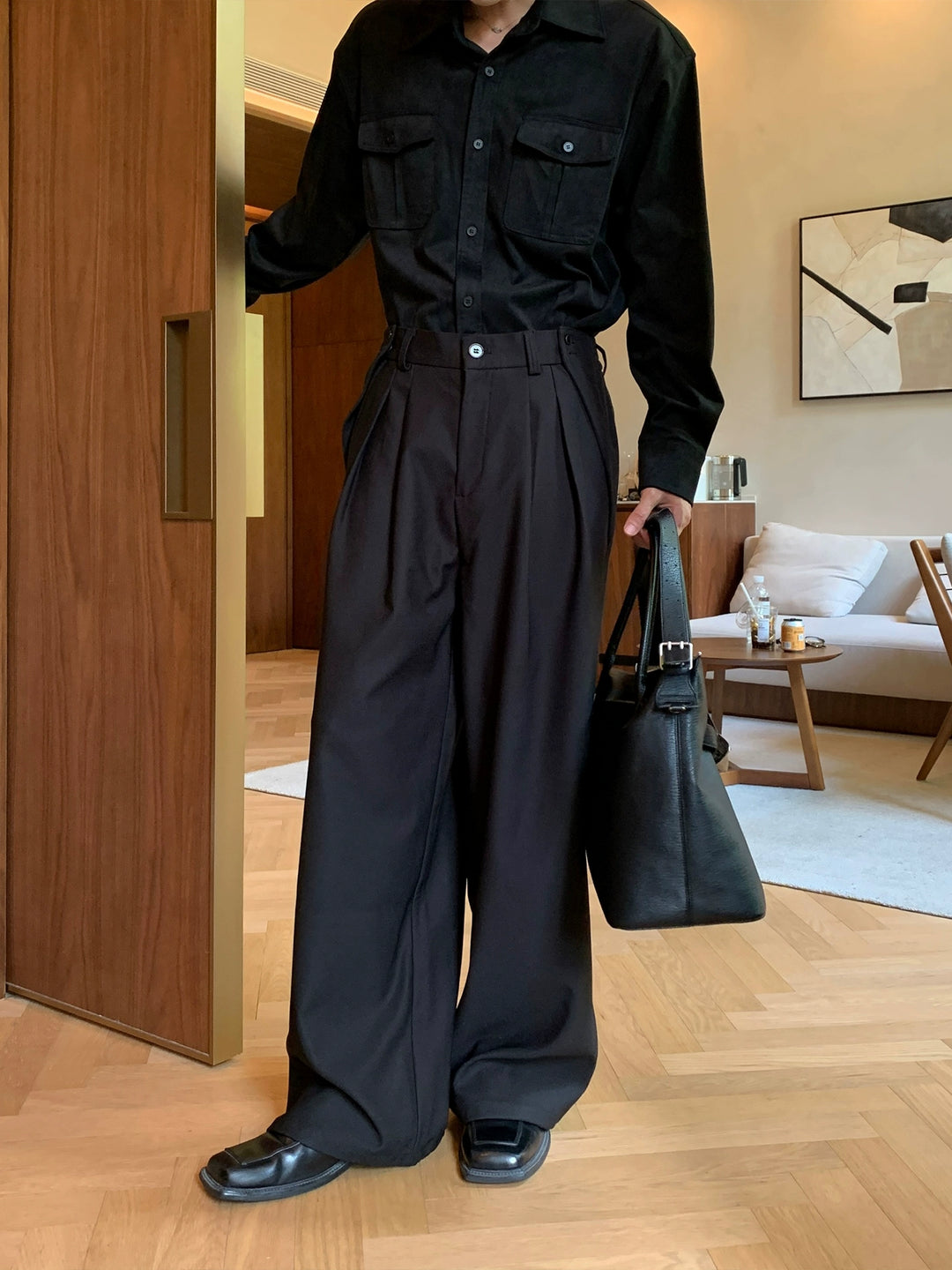 Loose Straight Wide-Leg Pants