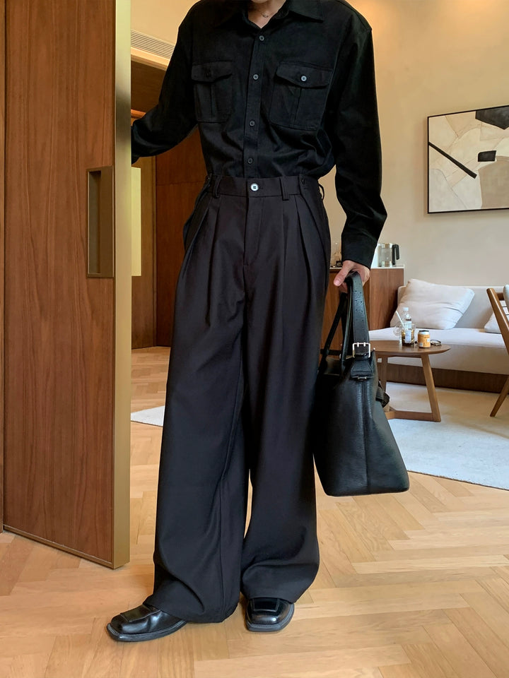 Loose Straight Wide-Leg Pants