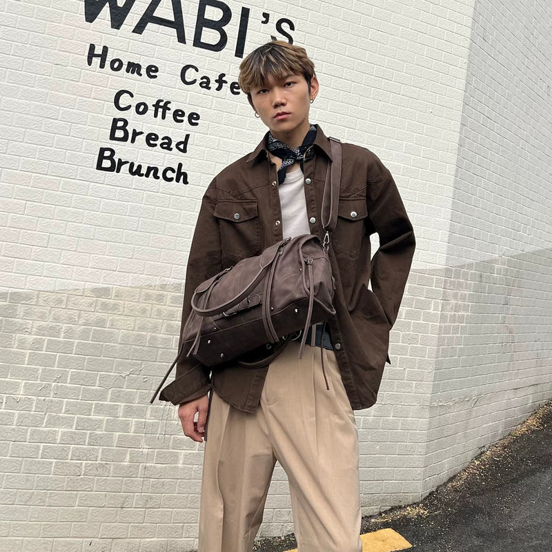 Harajuku PU Motorfiets Schouder Crossbody Tas 