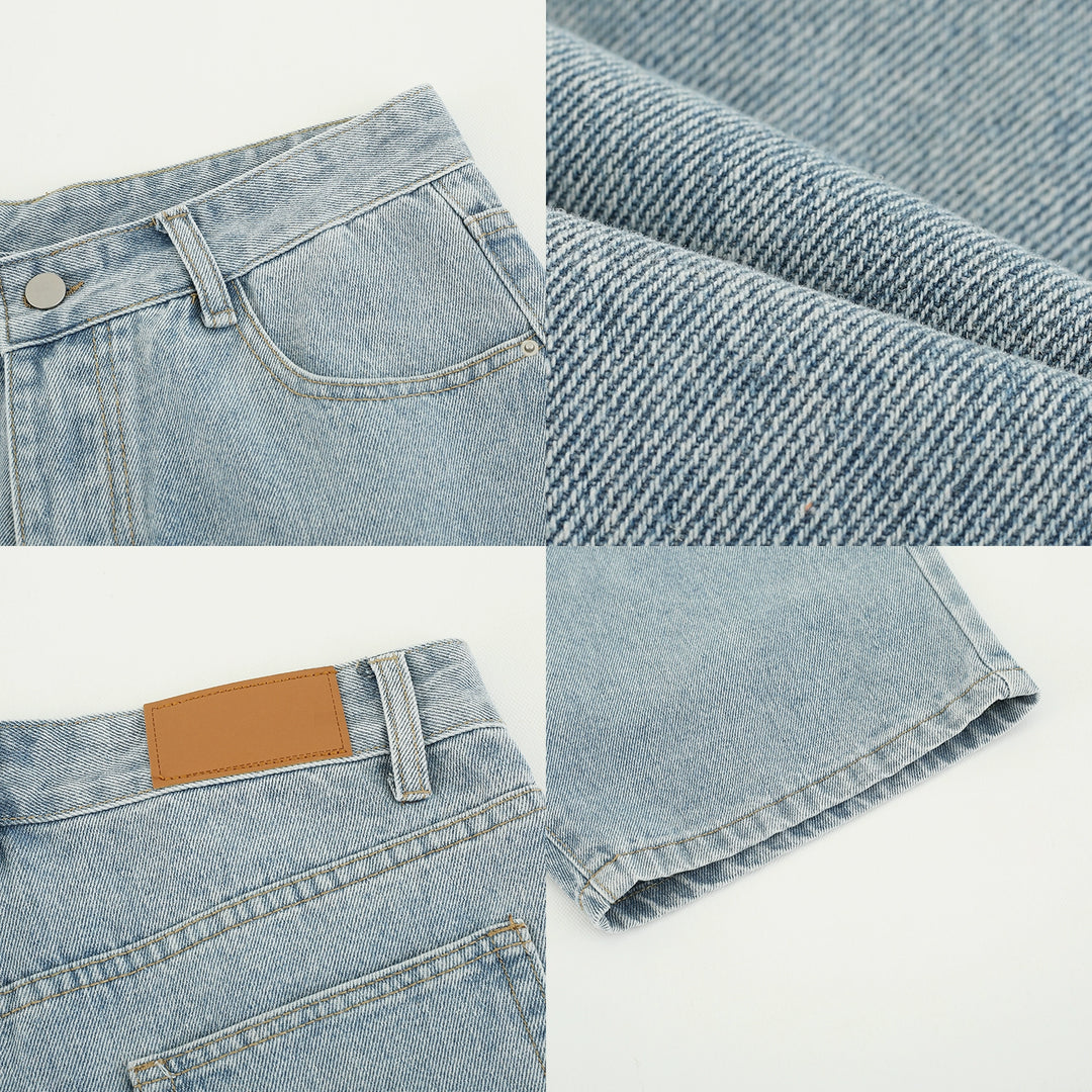 Pantalones cortos de mezclilla casuales y holgados 