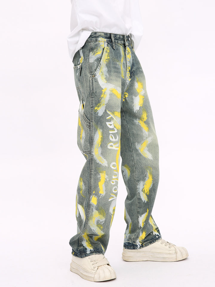 Graffiti Kunst Locker Gerade Jeans 