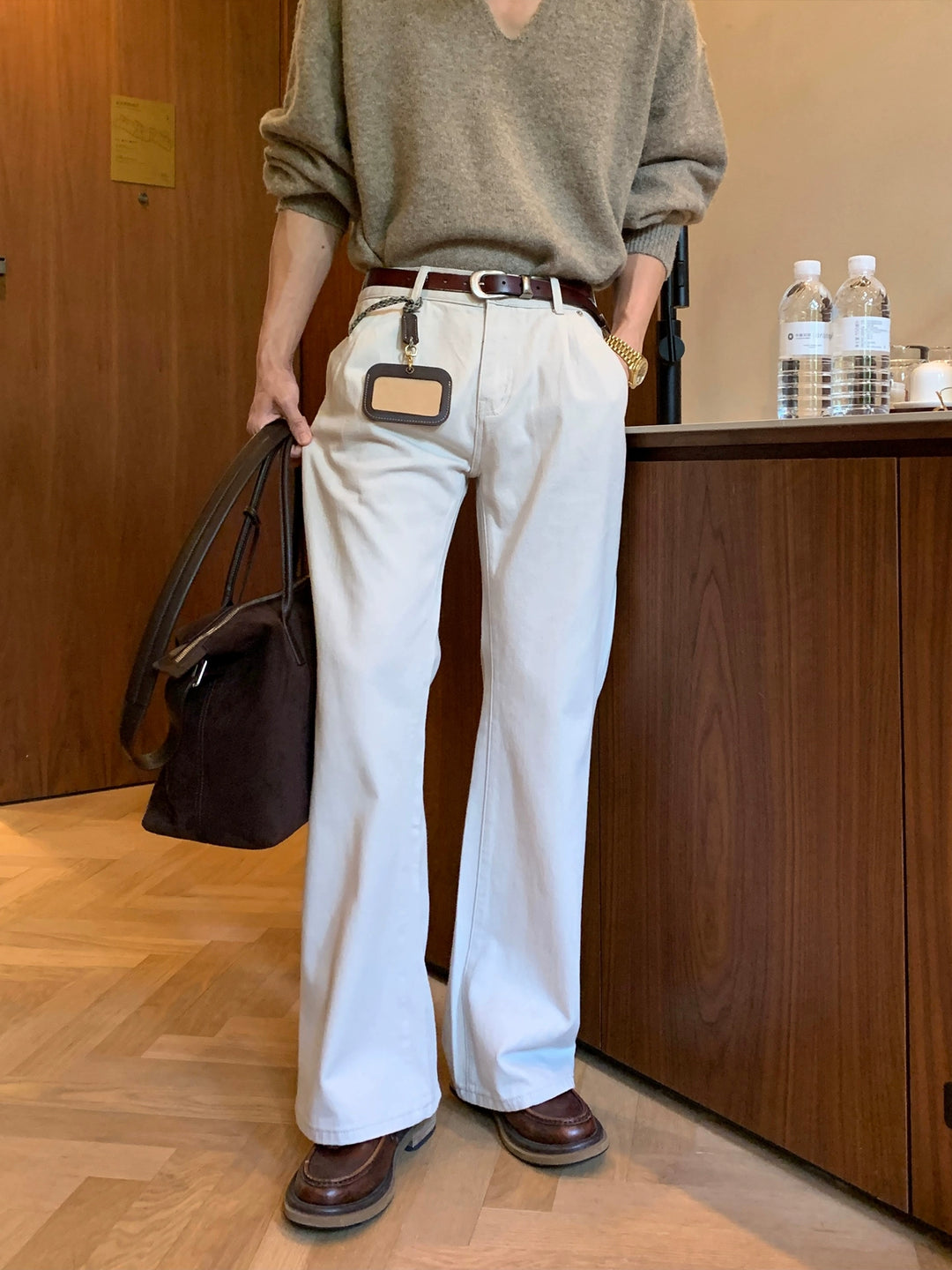 Pure Cotton Flared Slim Pants