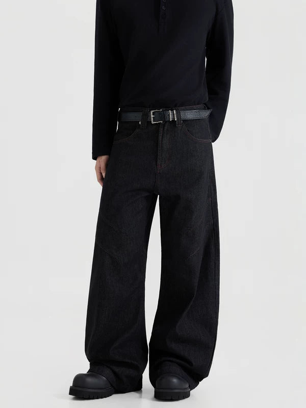 Wide Leg A-Line Denim Pants