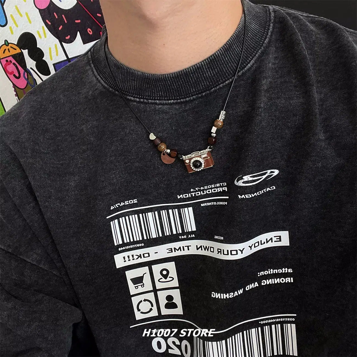 Camera Pendant Beaded Necklace