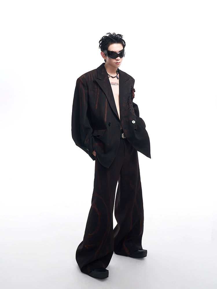 Hand-Graffiti Oversized Jacket and Pants