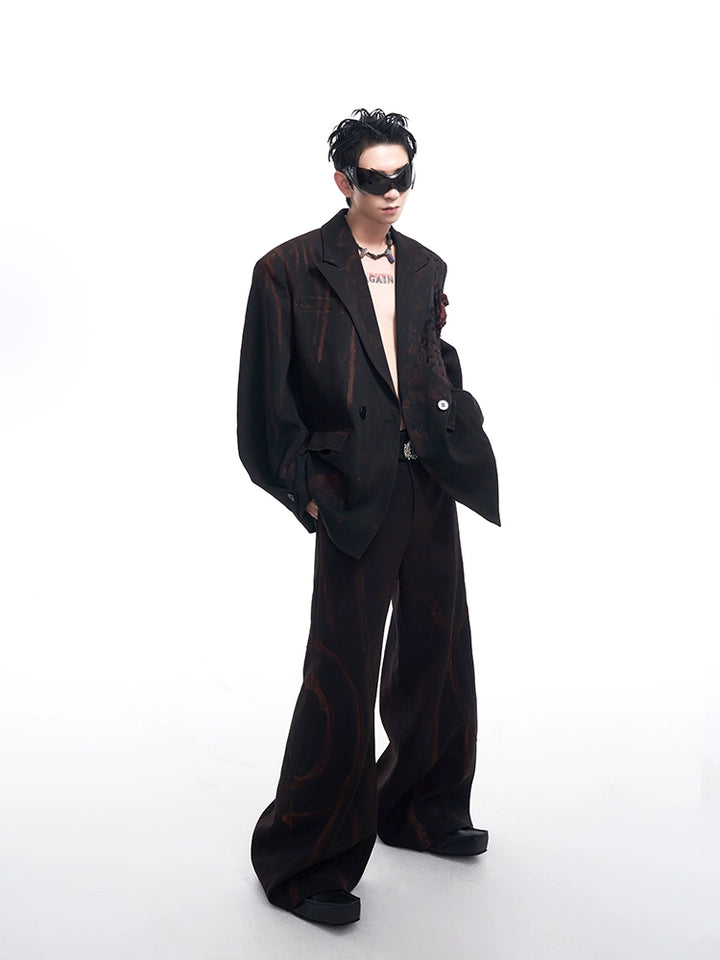 Hand-Graffiti Oversized Jacket and Pants