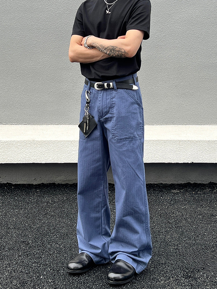 Dark Blue Straight-leg Jeans